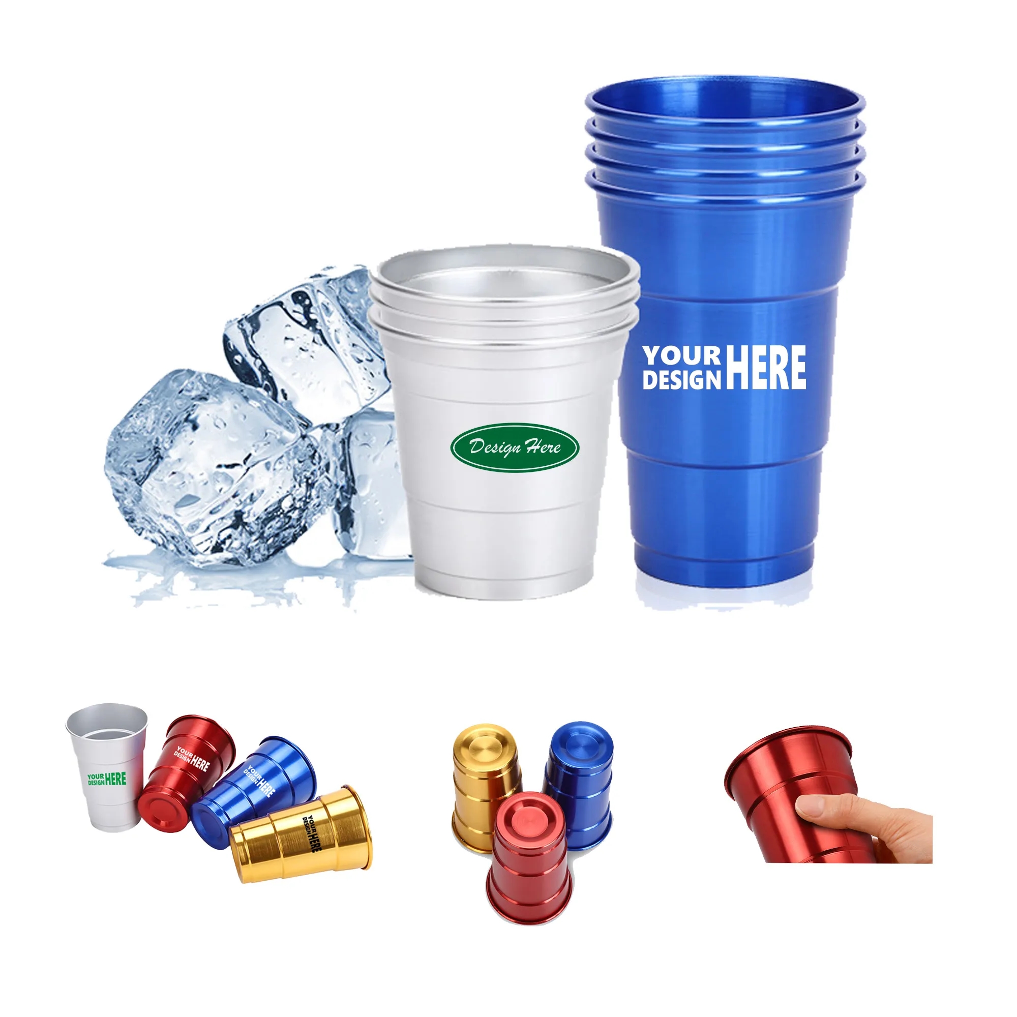 MOQ50 Reusable 16 Oz Recyclable Stadium Aluminum Cup 2