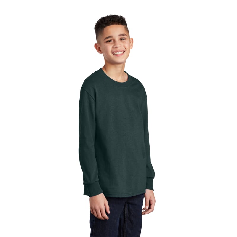 Port & Company Youth Long Sleeve Core Cotton Tee. 120