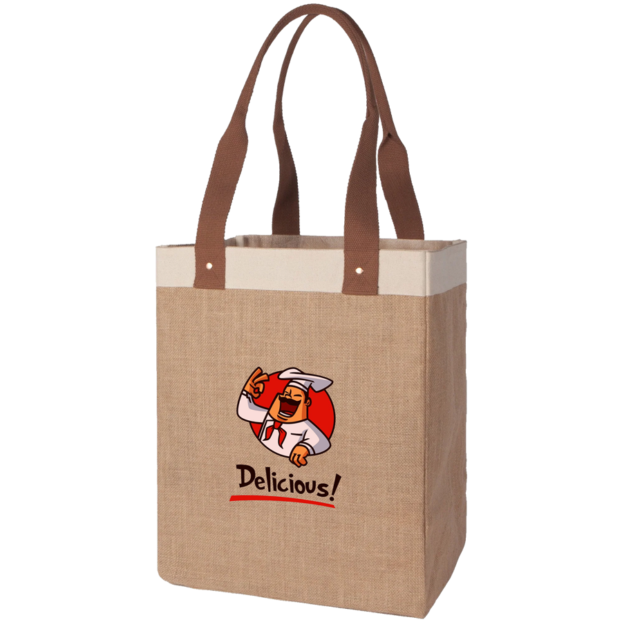 Eco Tote Luxe Jute Bag, custom tote bag with logo imprint 3