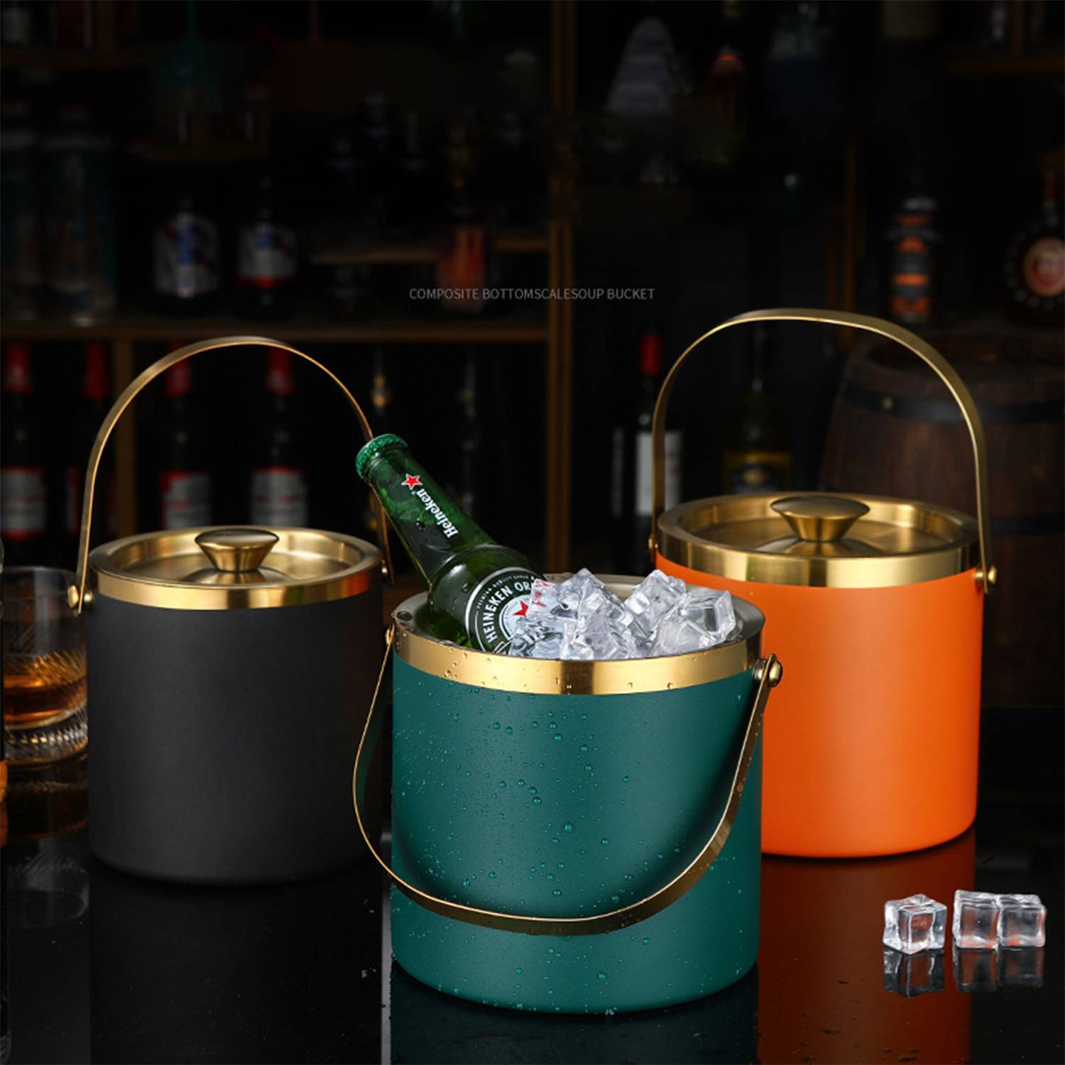 Stainless Steel Ice Bucket w/ Lid 4