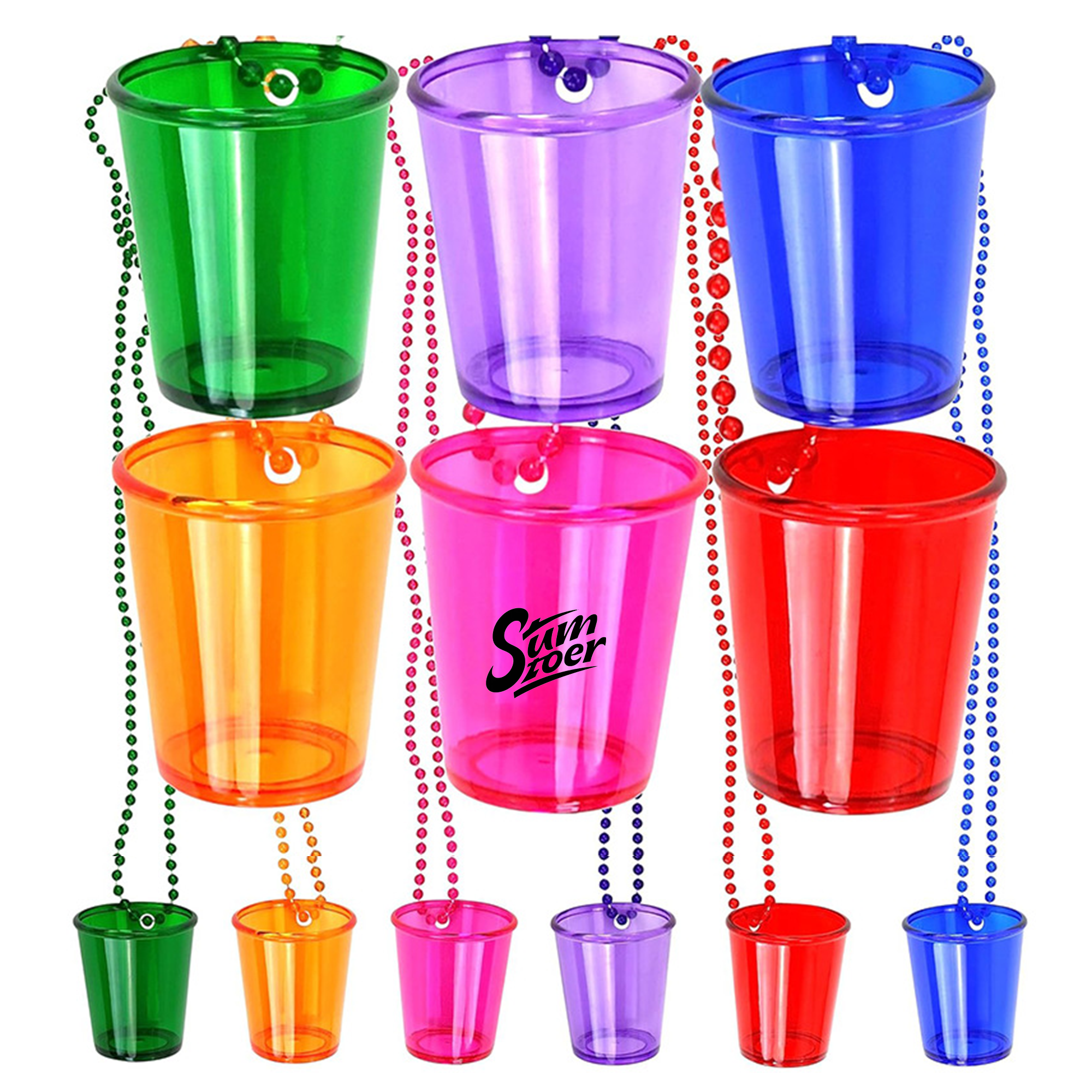 2oz Plastic Beaded Chain Cup 2