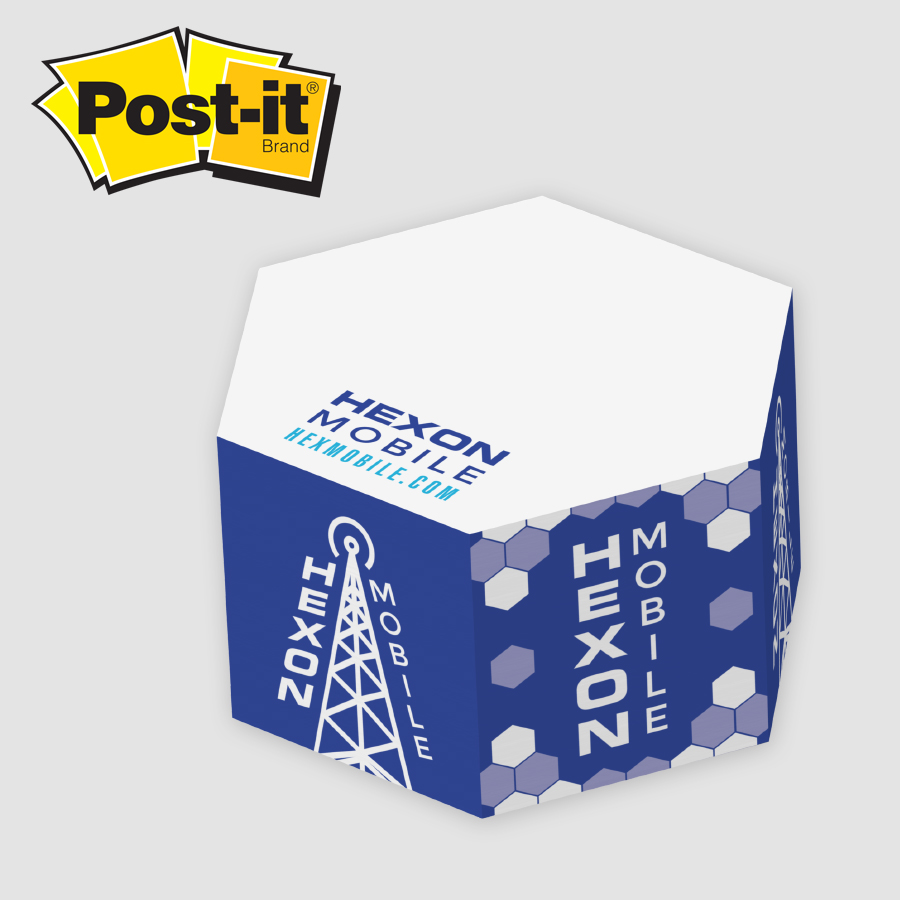 Post-it® Custom Printed Notes Cubes — Hexagon Half Cube -  1