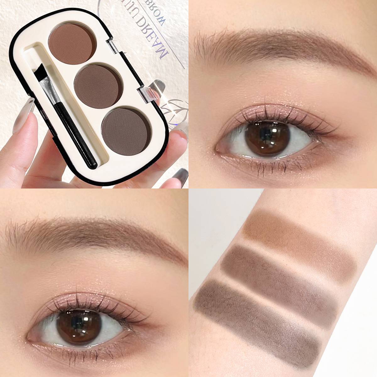 Tri Color Matte Delicate Portable Eyebrow Powder 6