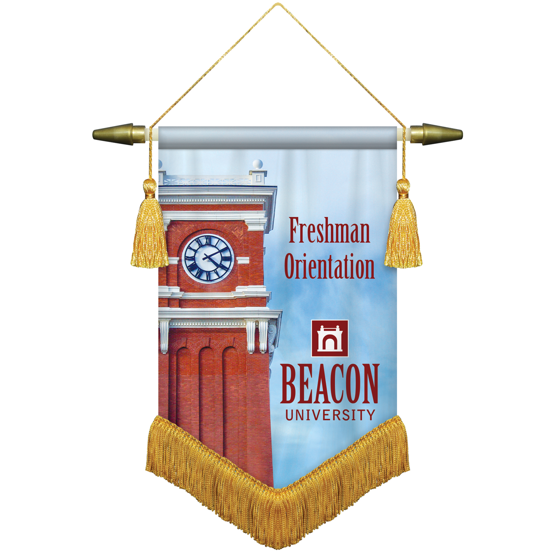 7" x 10" Podium Banner, V Cut/ with Fringe 3
