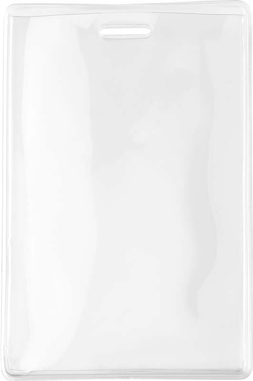 2.65" W x 4.42" H - Vertical Anti-Static Clear Vinyl Badge Holder (Blank) 2