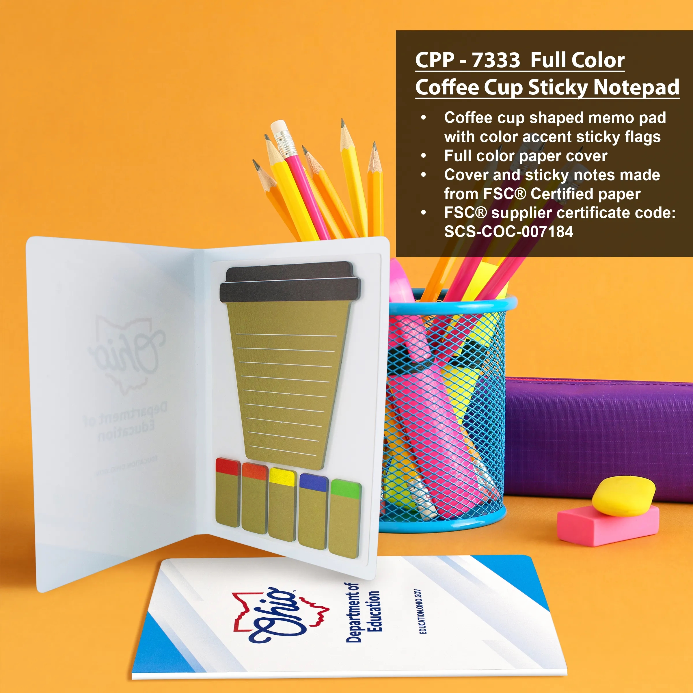 Full Color Coffee Cup Sticky Notepad 1