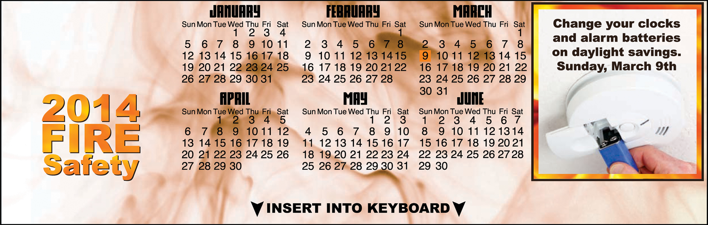 CALENDAR - Fire Safety Keyboard Calendar 3