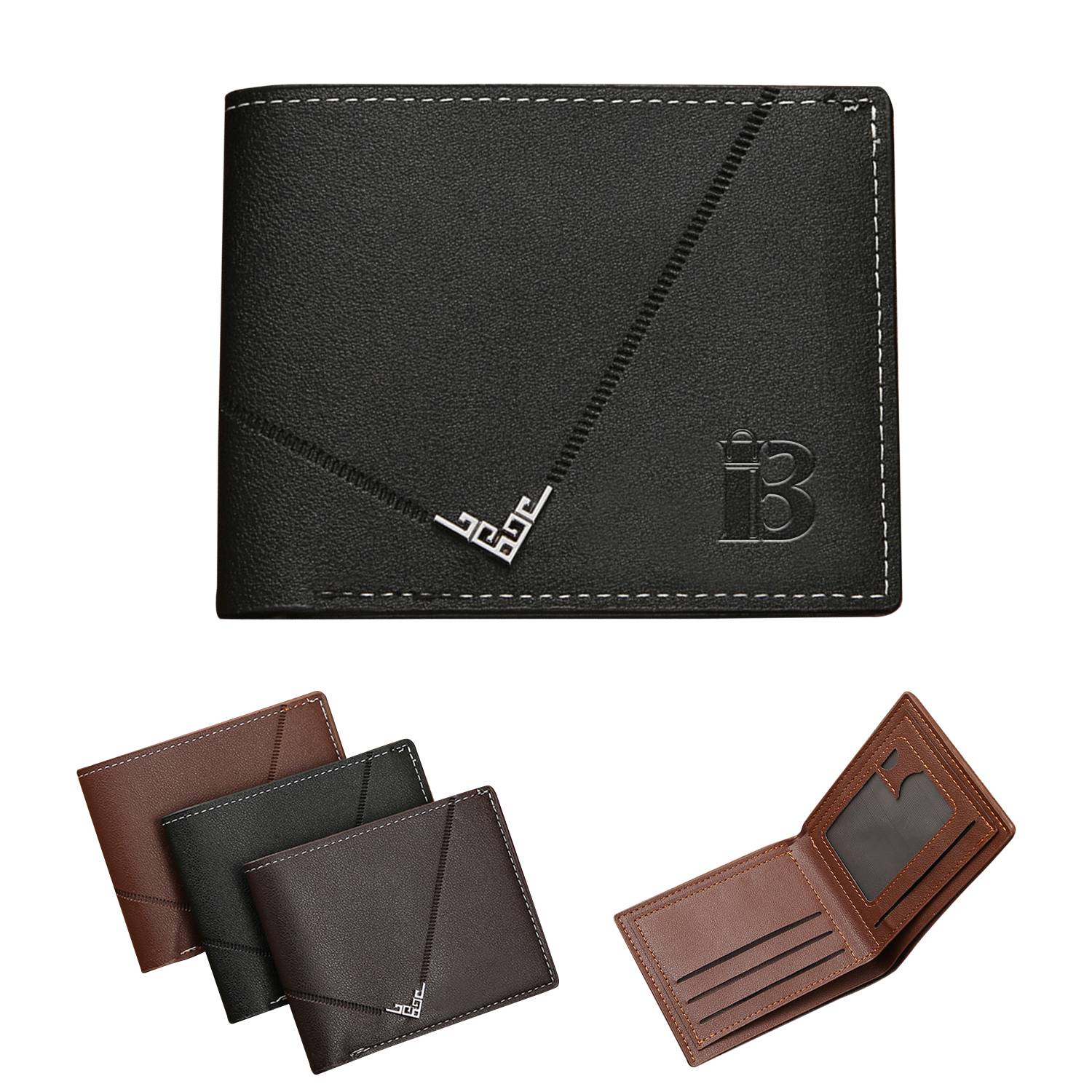 Large Capacity Mens Short PU Leather Wallet 9