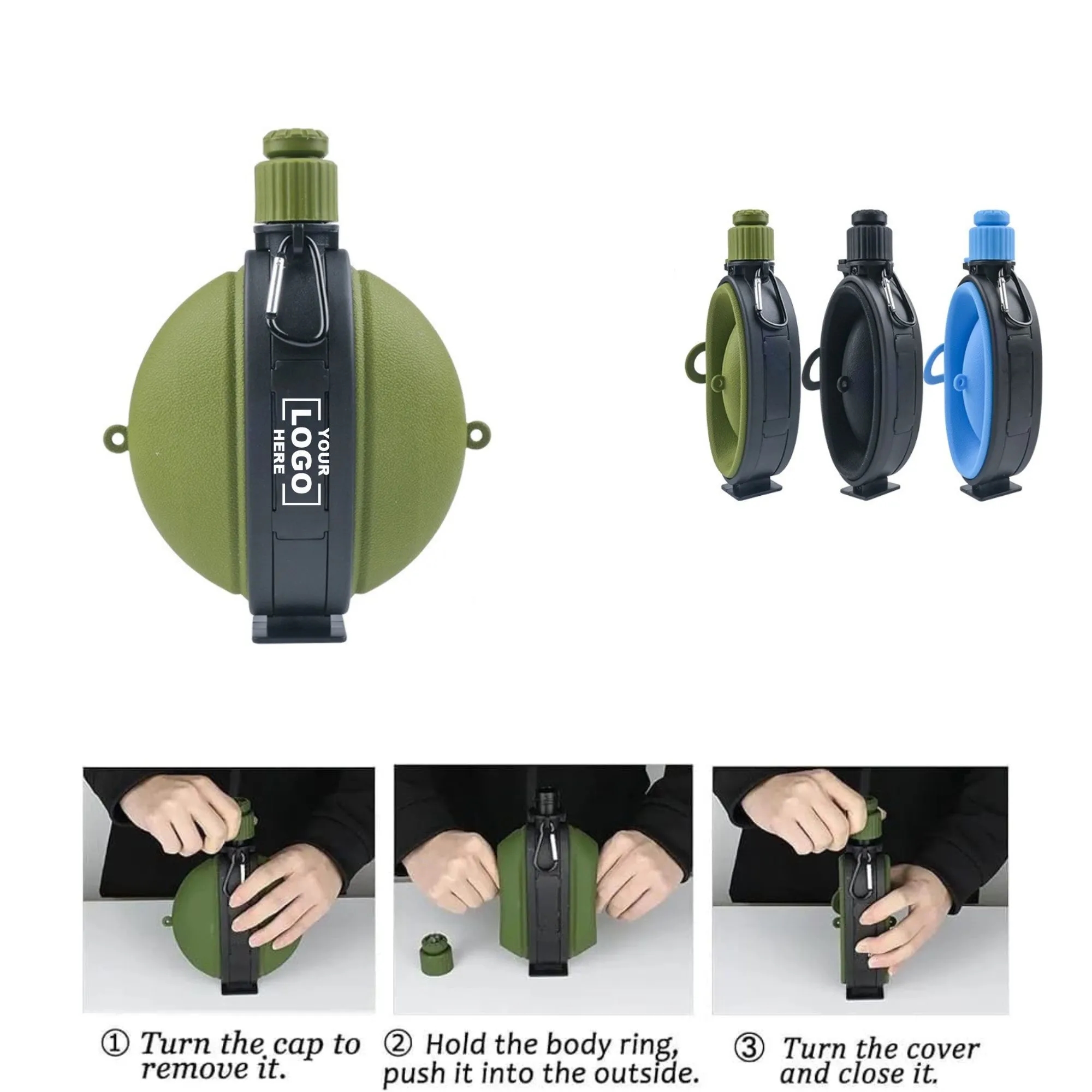 Outdoor Portable Foldable Kettle With Compass
