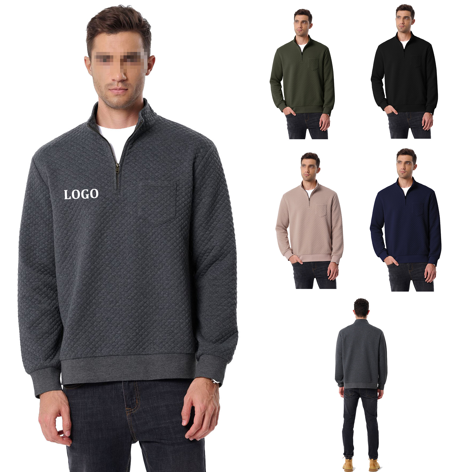 Men's Quarter Zip Sweatshirt, custom hoodie or sweatshirt with logo imprint 6