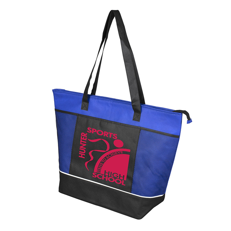 22"W x 16"H x 7 ½"Gusset - "FROST LINE" Super-Sized Insulated Zipper Cooler Tote 18