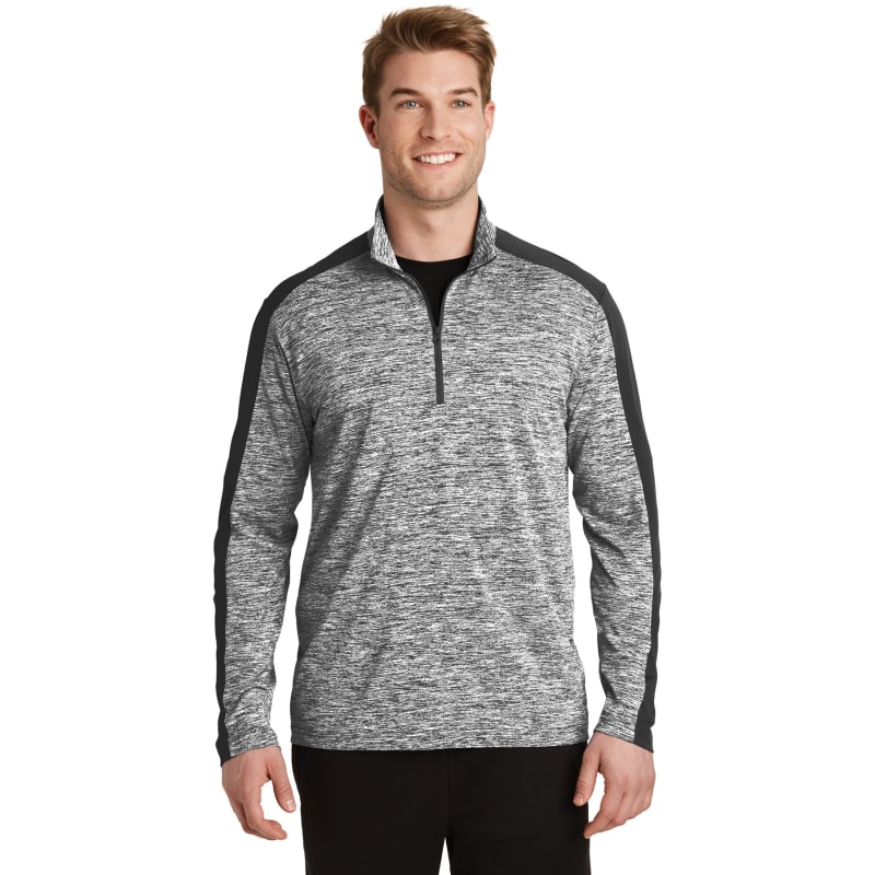 Sport-Tek PosiCharge Electric Heather Colorblock 1/4-Zip Pullover., custom hoodie or sweatshirt with logo imprint 12