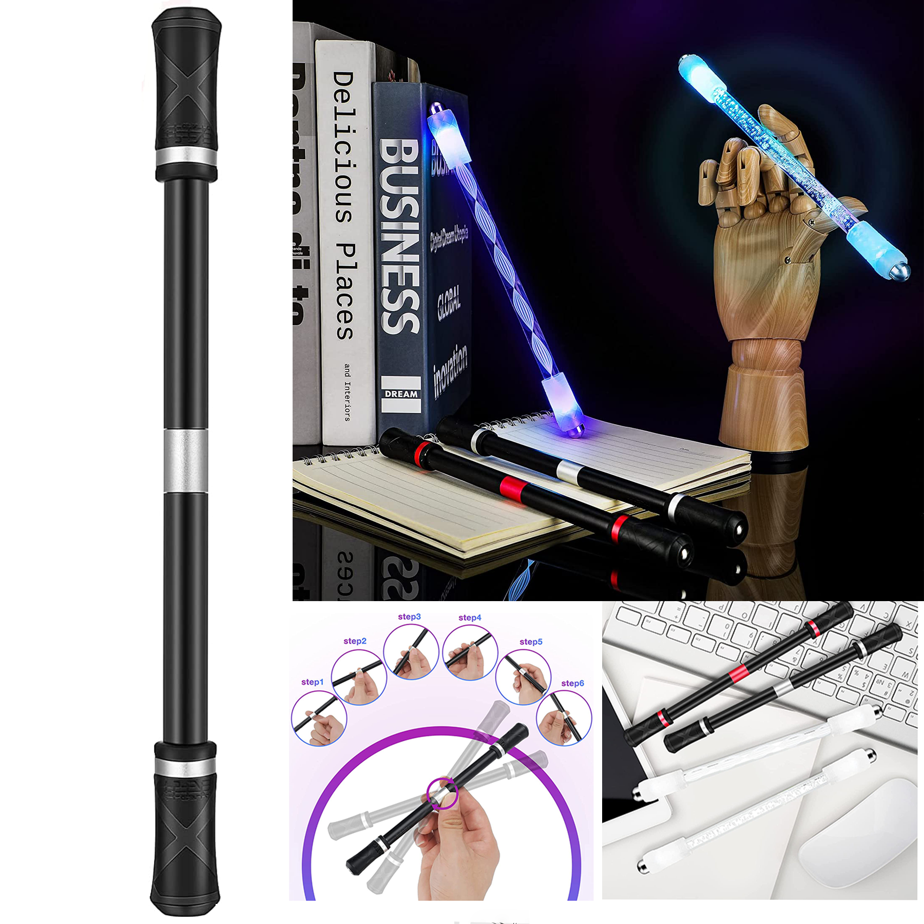 Led Light Rotating Pen