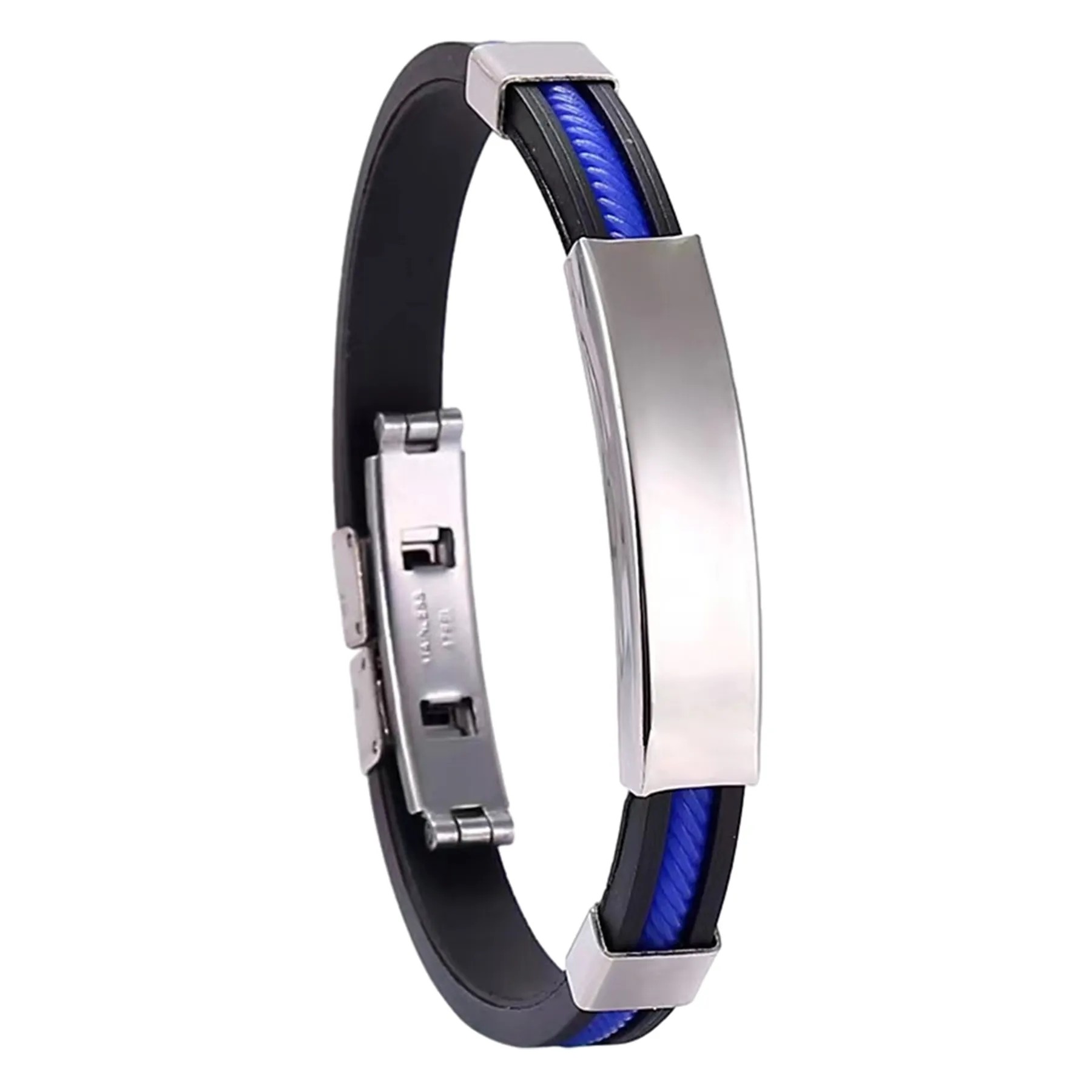 Customizable Engraving Stainless Steel Silicone Bracelets 5