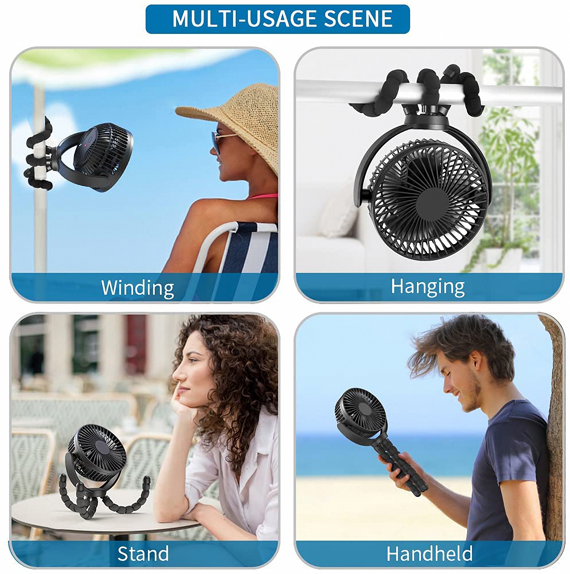 Portable Clip-On Fan with Flexible Tripod 1