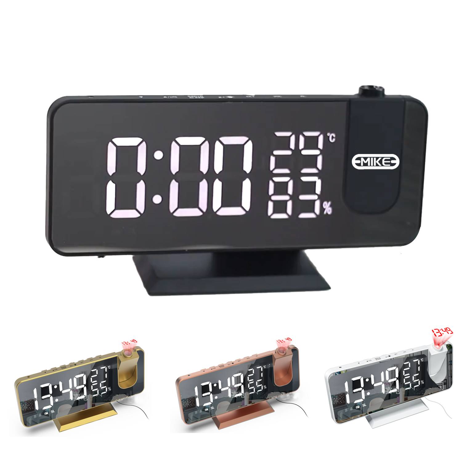 New creative LED multifunctional radio projection clock