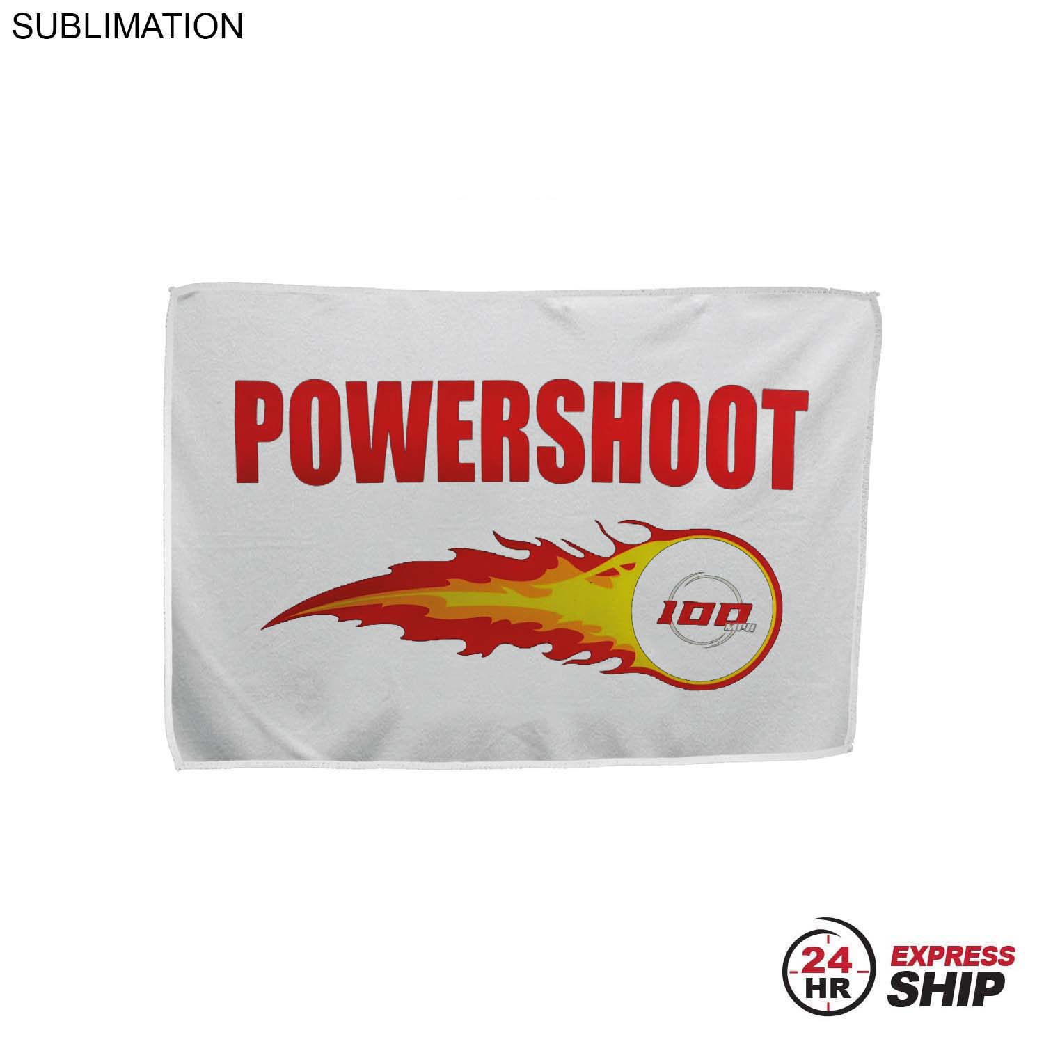 24 Hr Express Ship - Microfiber Moisture Wicking, Cooling, Sports, White Towel, 12x18, Sublimated 3