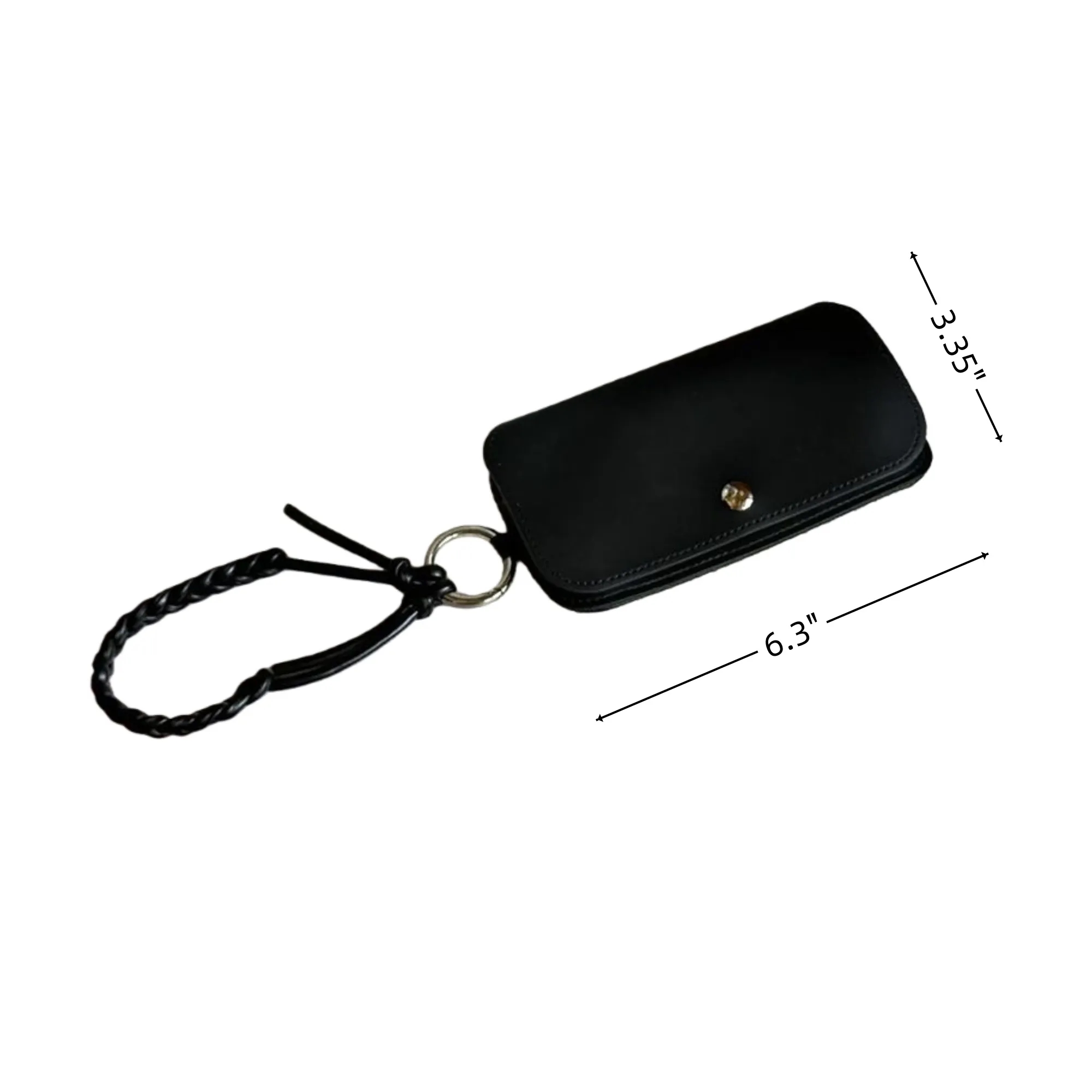 Leather Wristlet Eyeglass Case Glasses Pouch With Strip 2