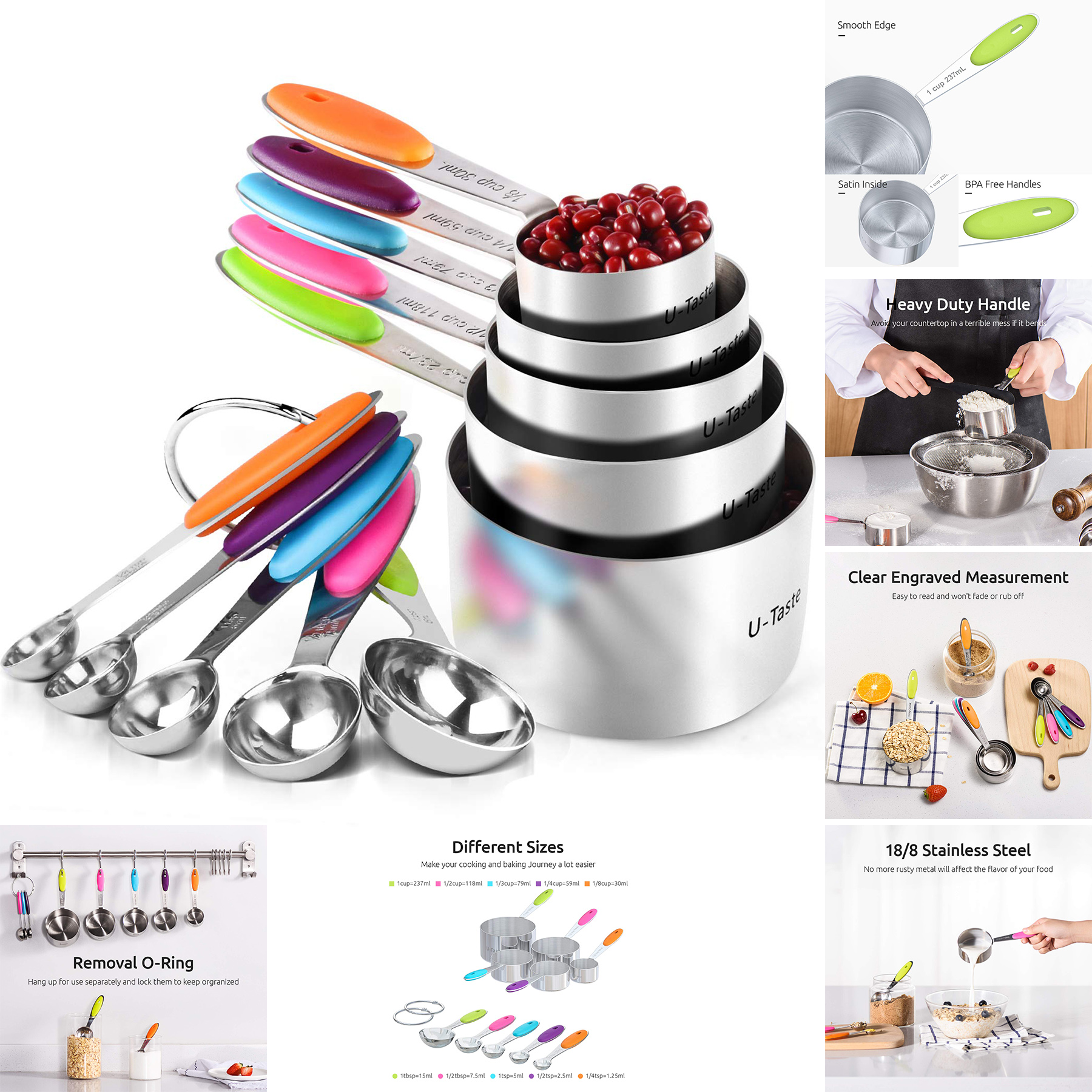 10 Piece Measuring Cups and Spoons Set 1
