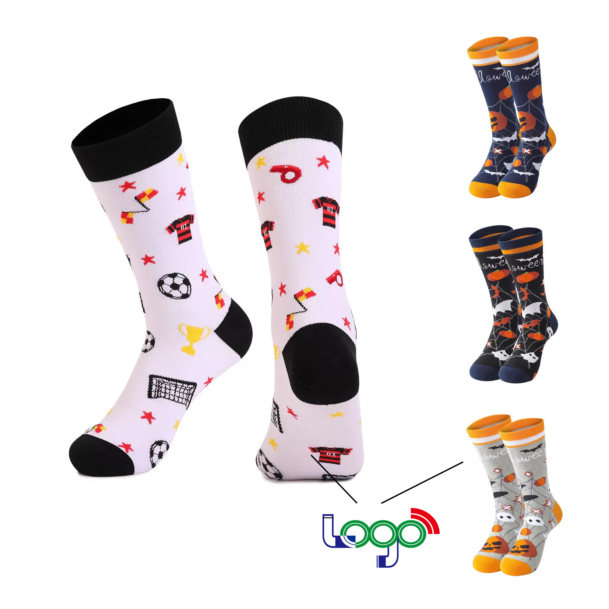 Custom High-Quality Cotton Jacquard Long Socks 3
