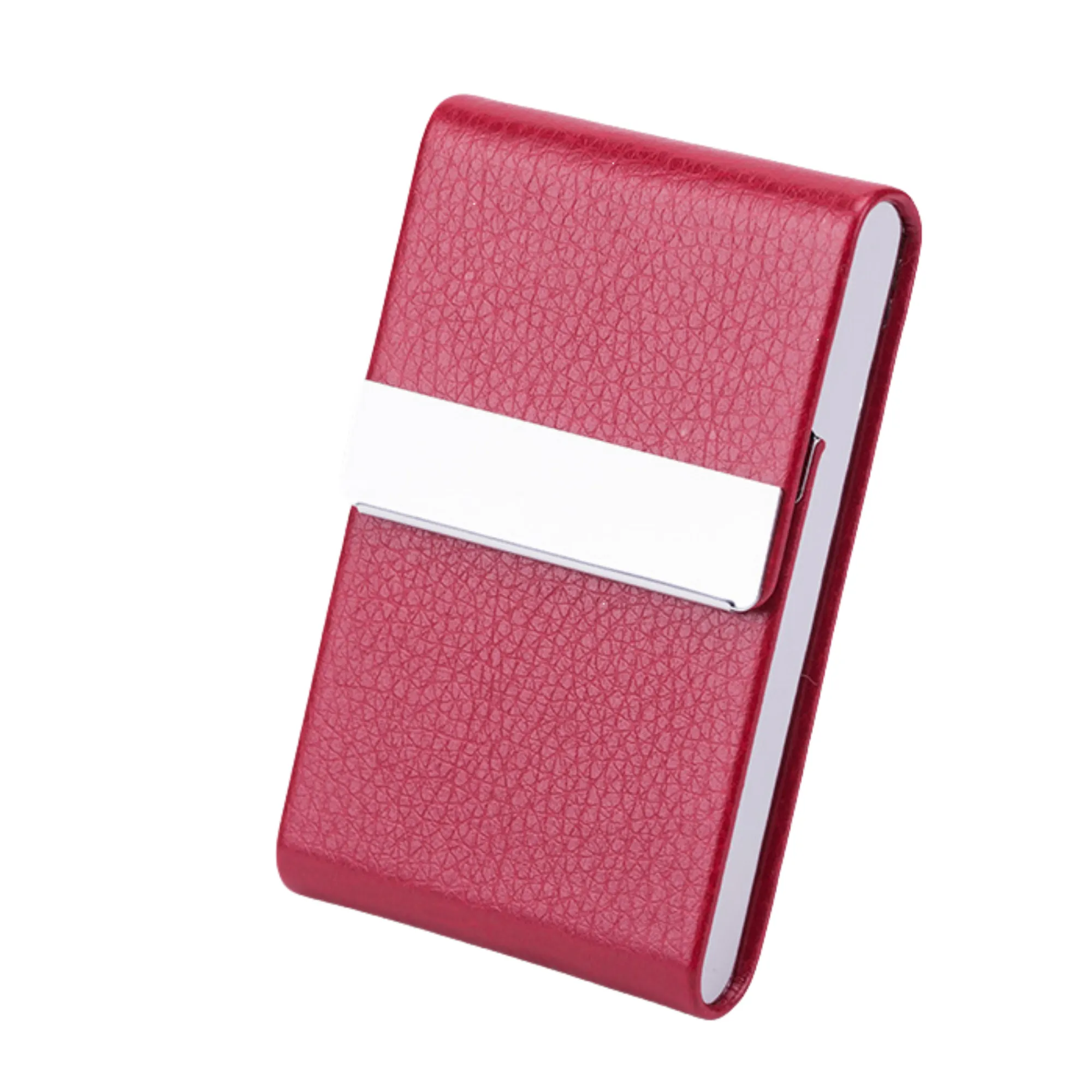 Stainless Steel PU Leather Card Case With Magnetic Closure 3