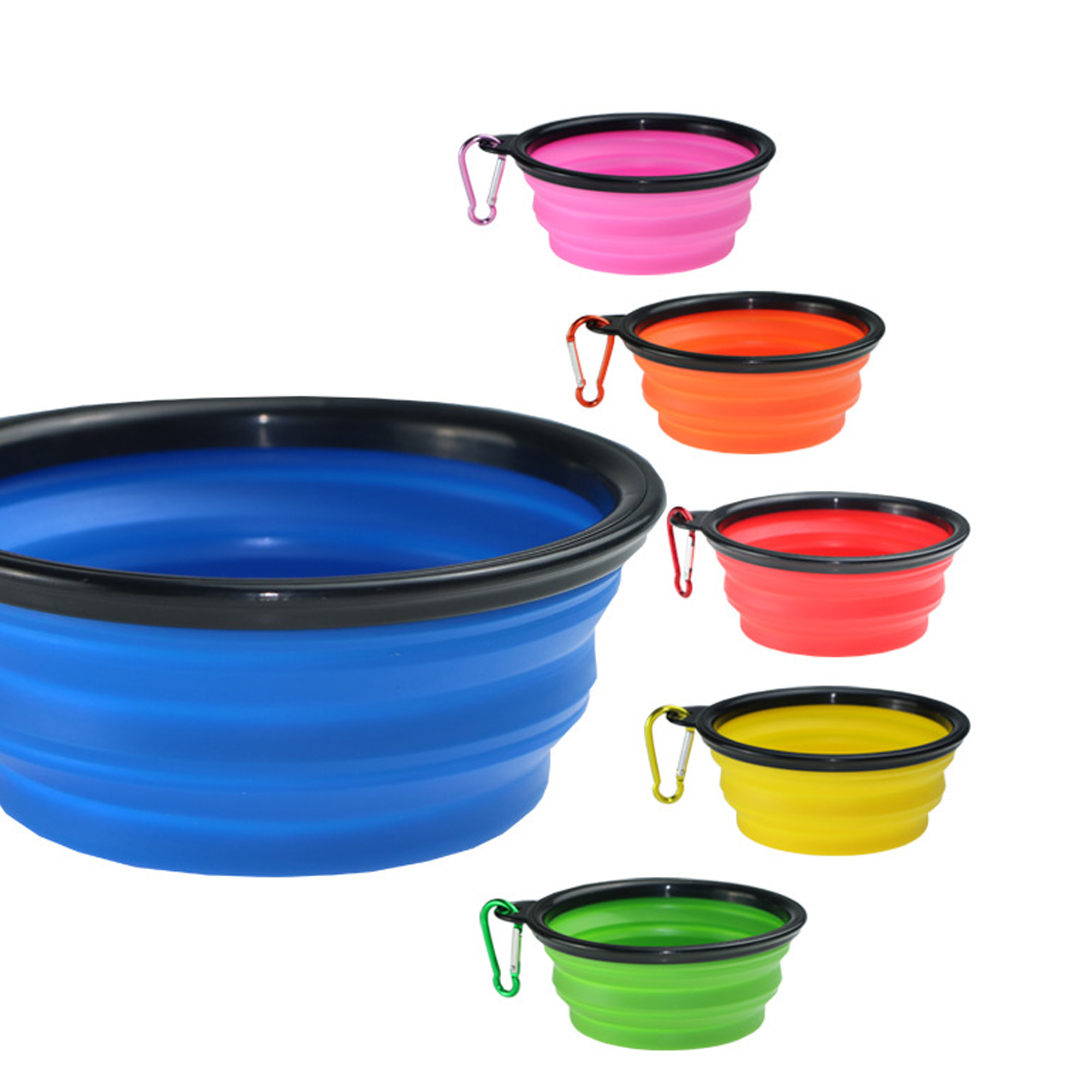 Foldable TPE Pet Dog Bowl (With Carabiner) 3