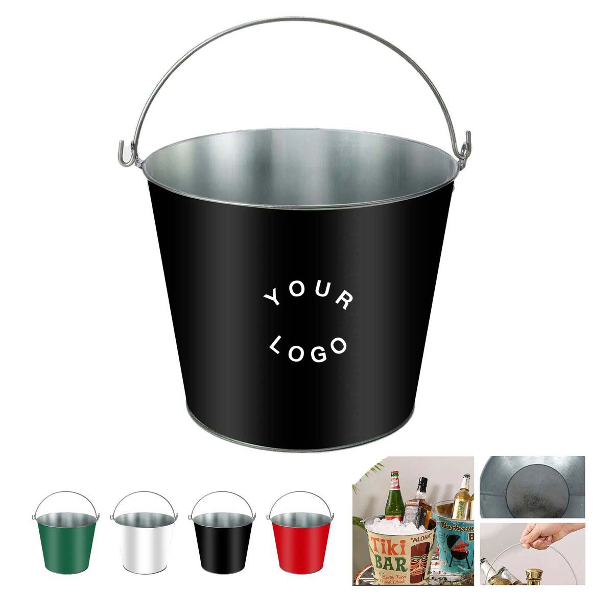 Rust Resistant Metal Ice Bucket for BBQ and Picnics 1