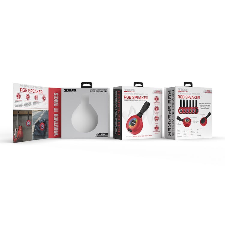 Portable Speaker with Carrying Strap - Red RGB Lights