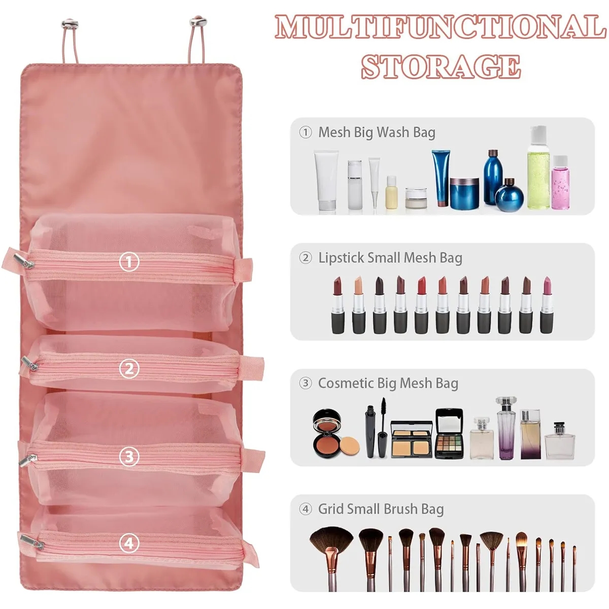 4 In 1 Removable Portable Cosmefic Bag 7