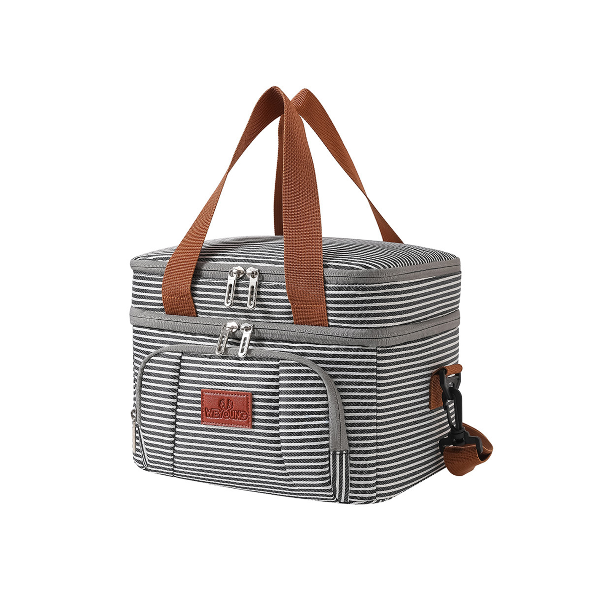 Insulated Dual Compartment Lunch Tote 9.2" Length X 7.4" Width X 8.2" Height 2