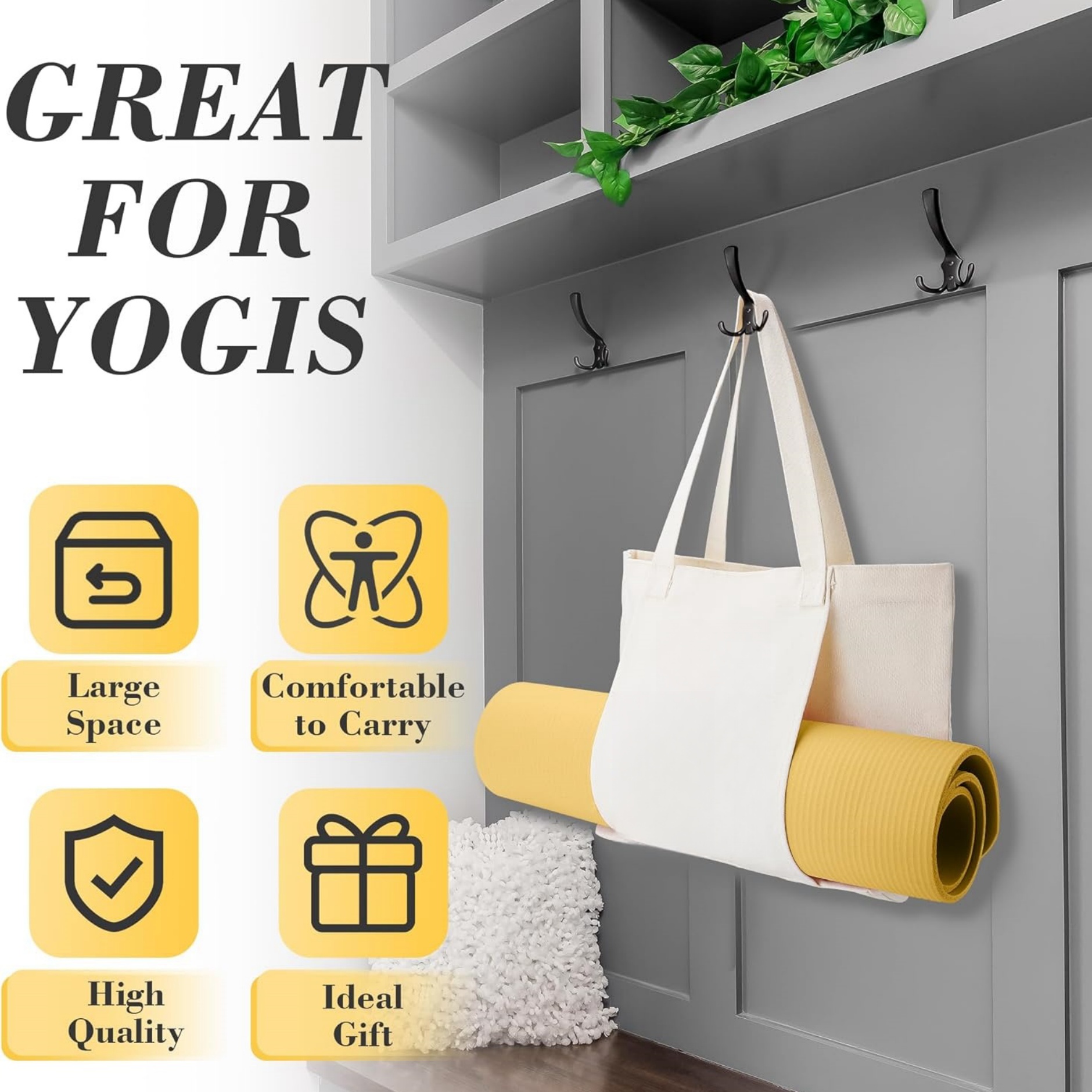 Yoga Mat Carrier Canvas Tote Bag 8