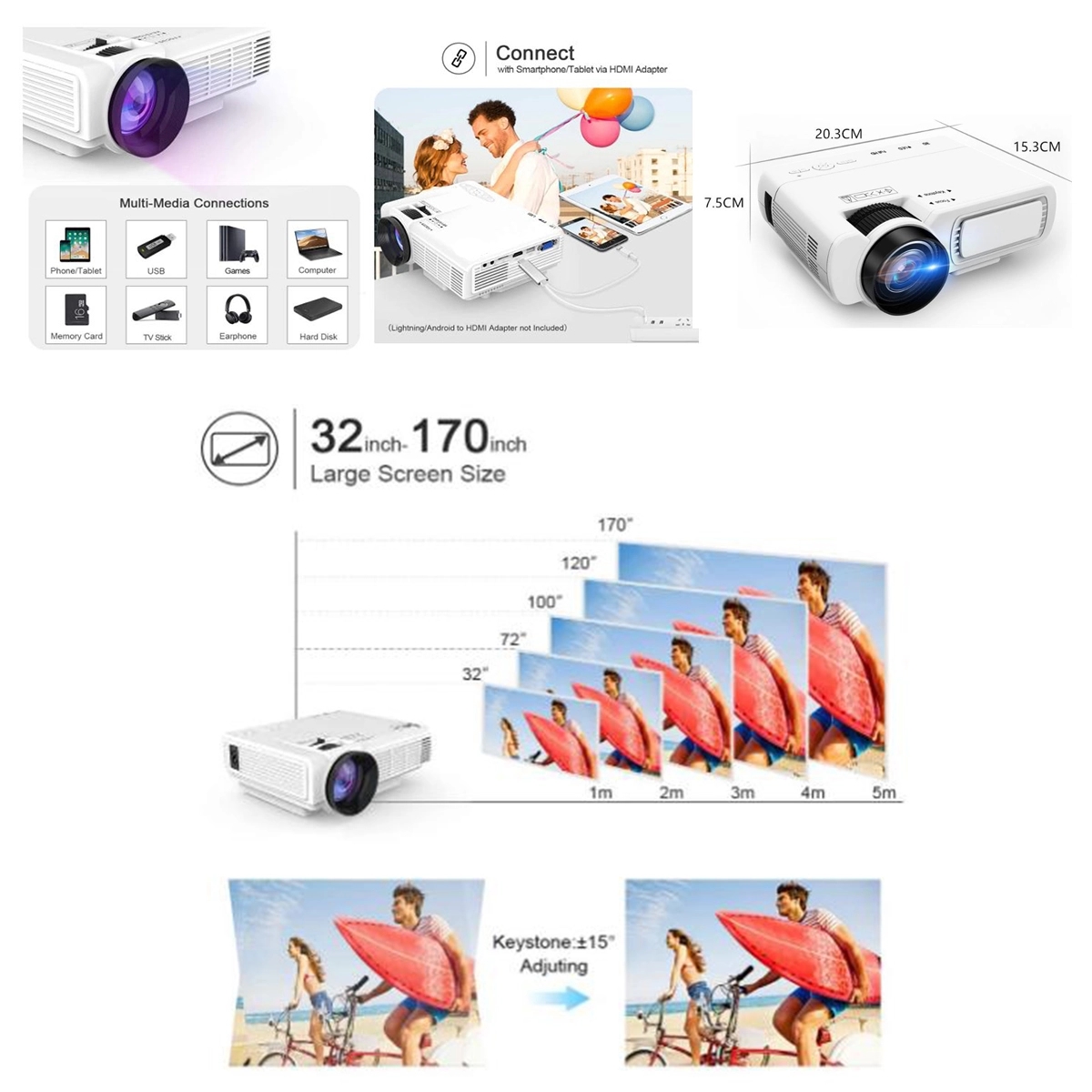 Professional Mini Projector Outdoor Movie Projector 4