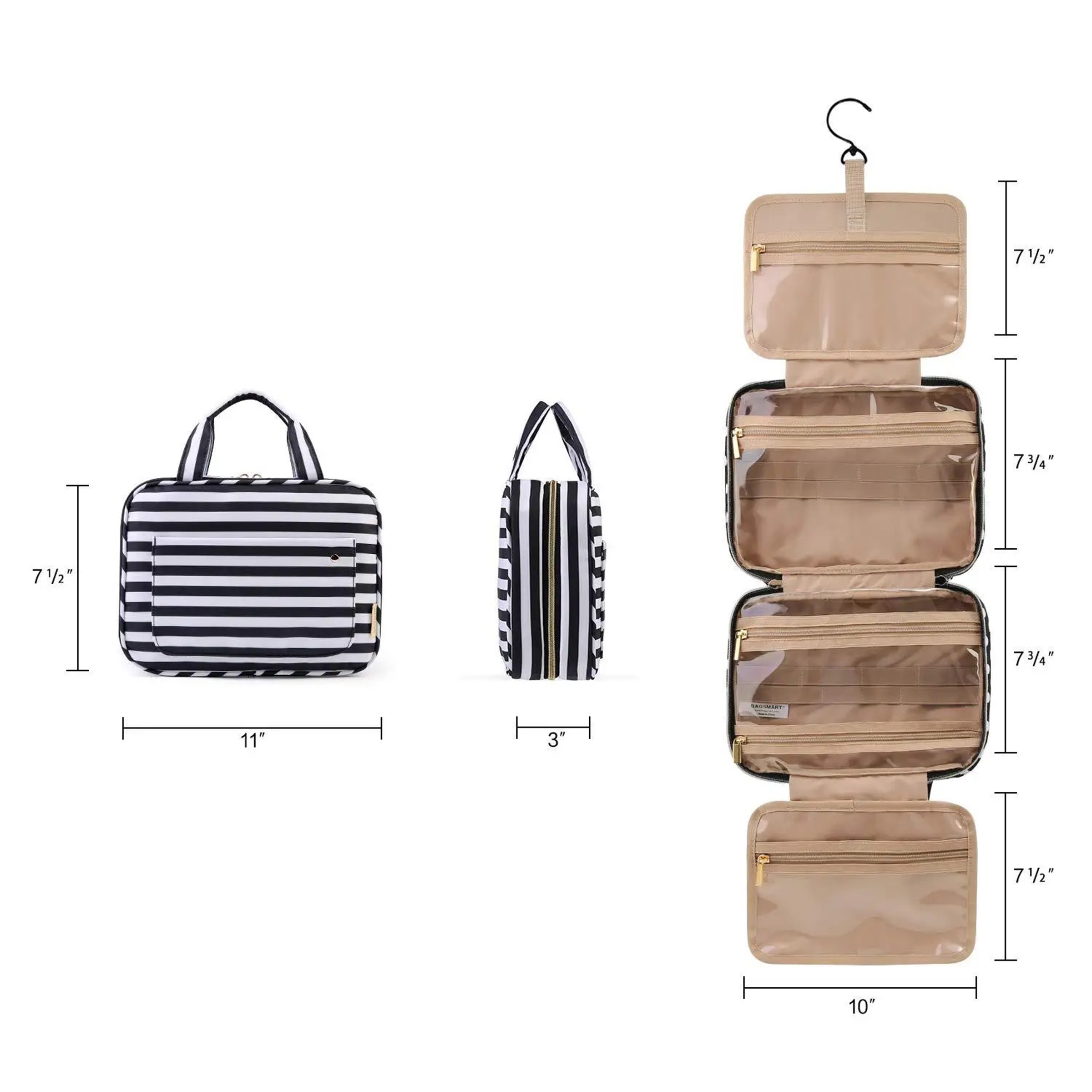 Waterproof Hanging Toiletry Bag with Multiple Compartments 3