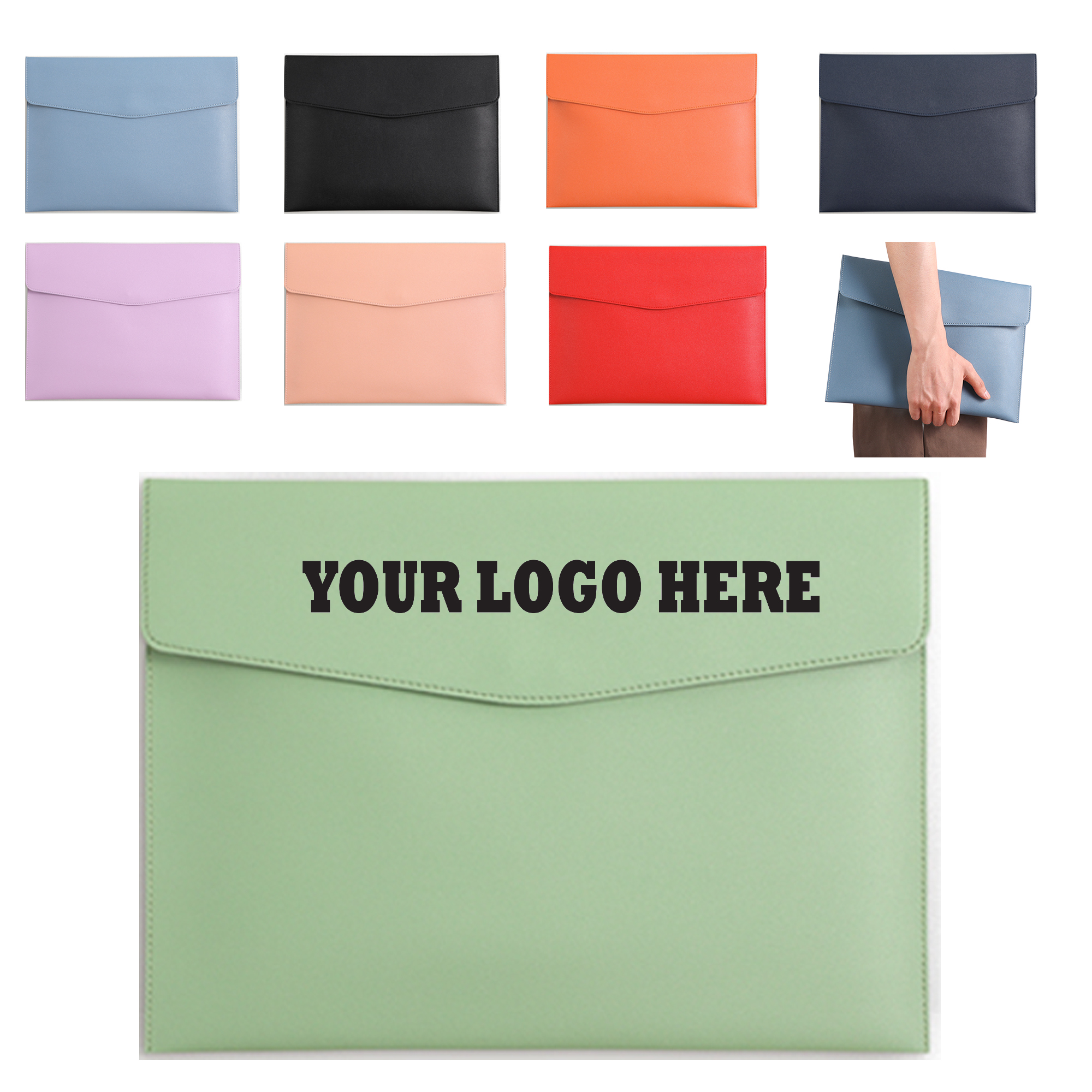 Portable PU Leather A4 File Pouch MOQ 50 2