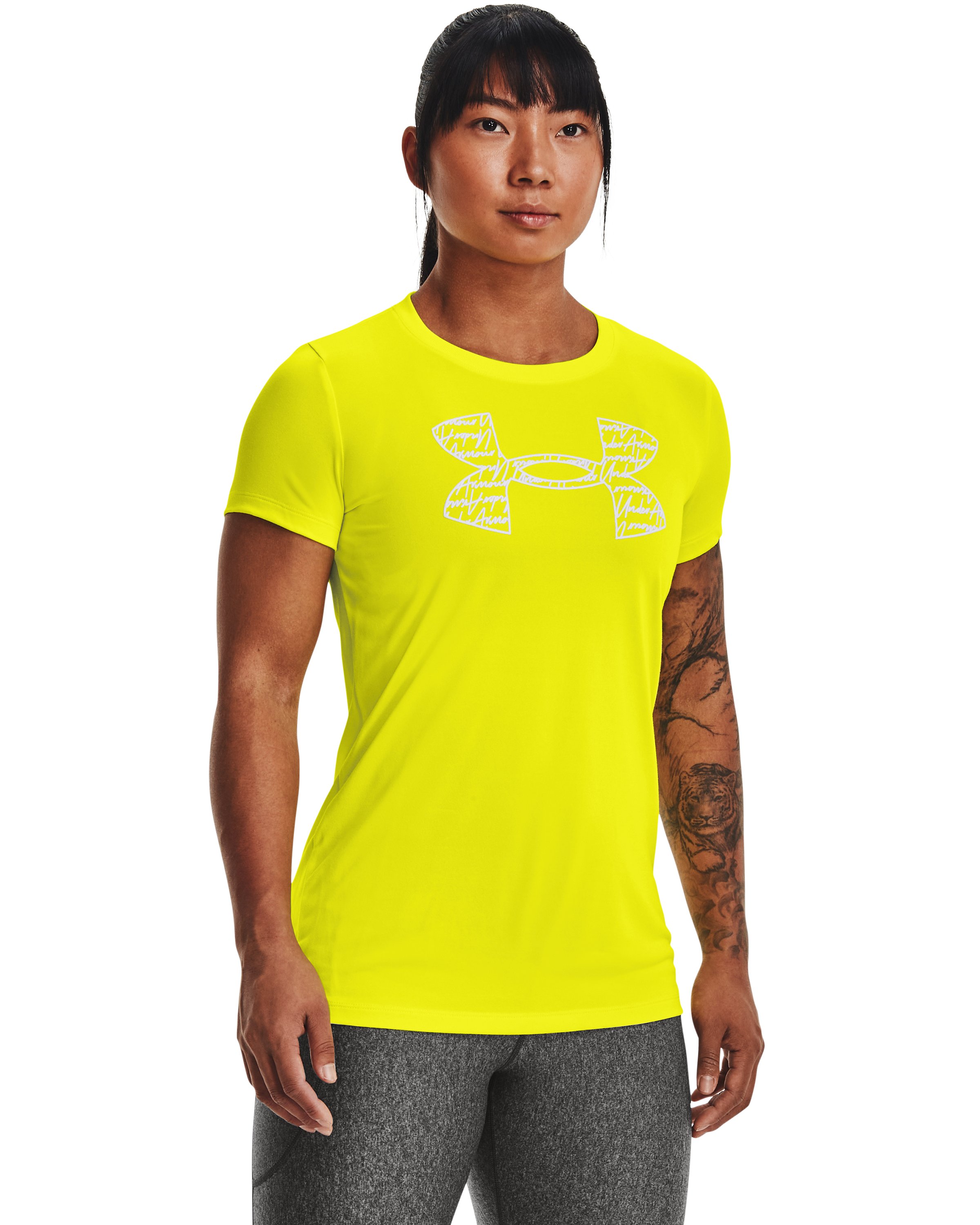Women's UA Tech Script Logo Short Sleeve  2