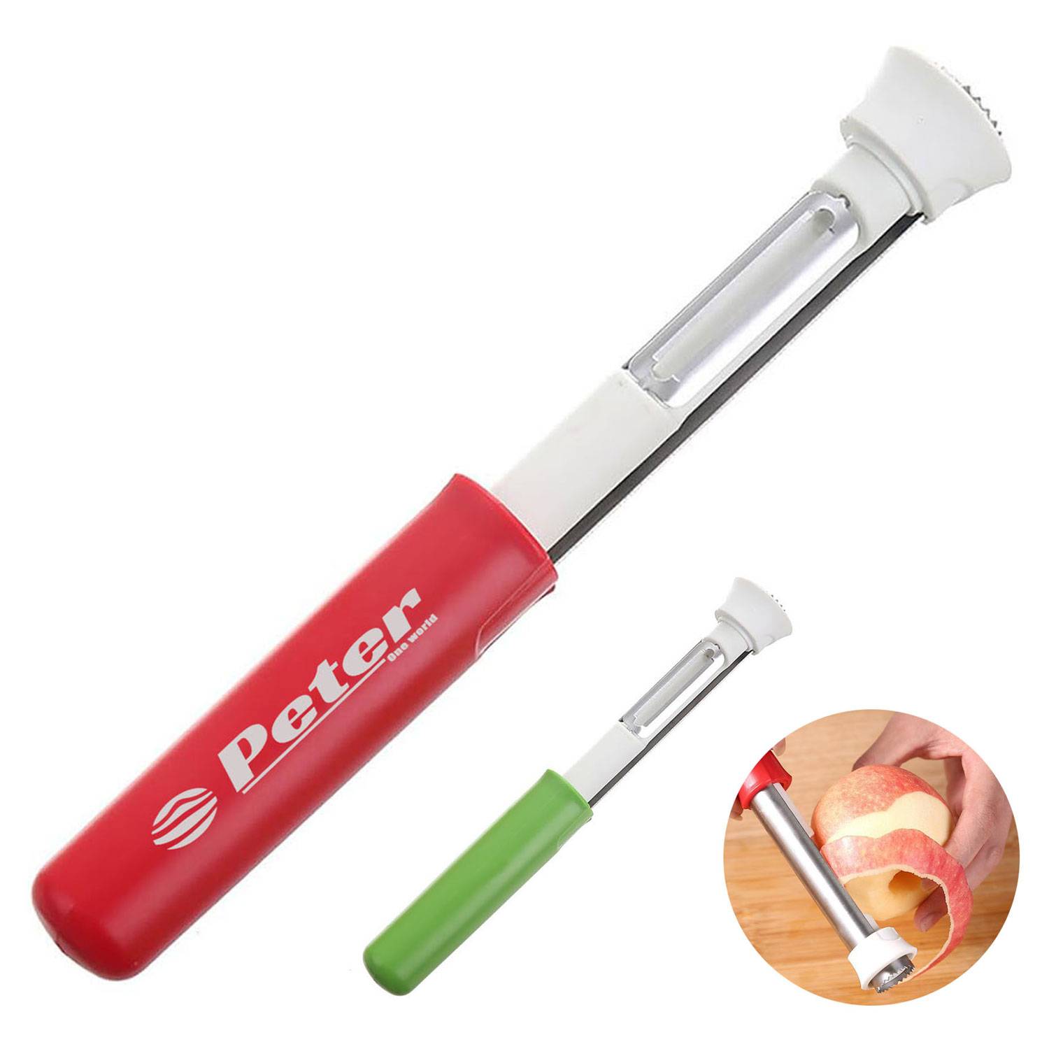 2 in 1 Ergonomic Stainless Steel Fruit Corer Peeler 3
