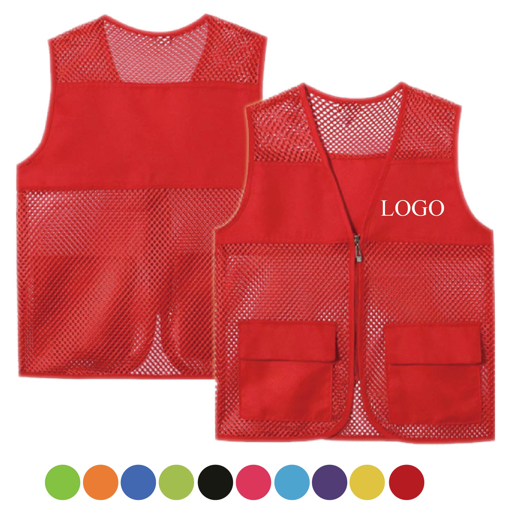 Personalized Custom Mesh Volunteer Vest w/Pockets 1