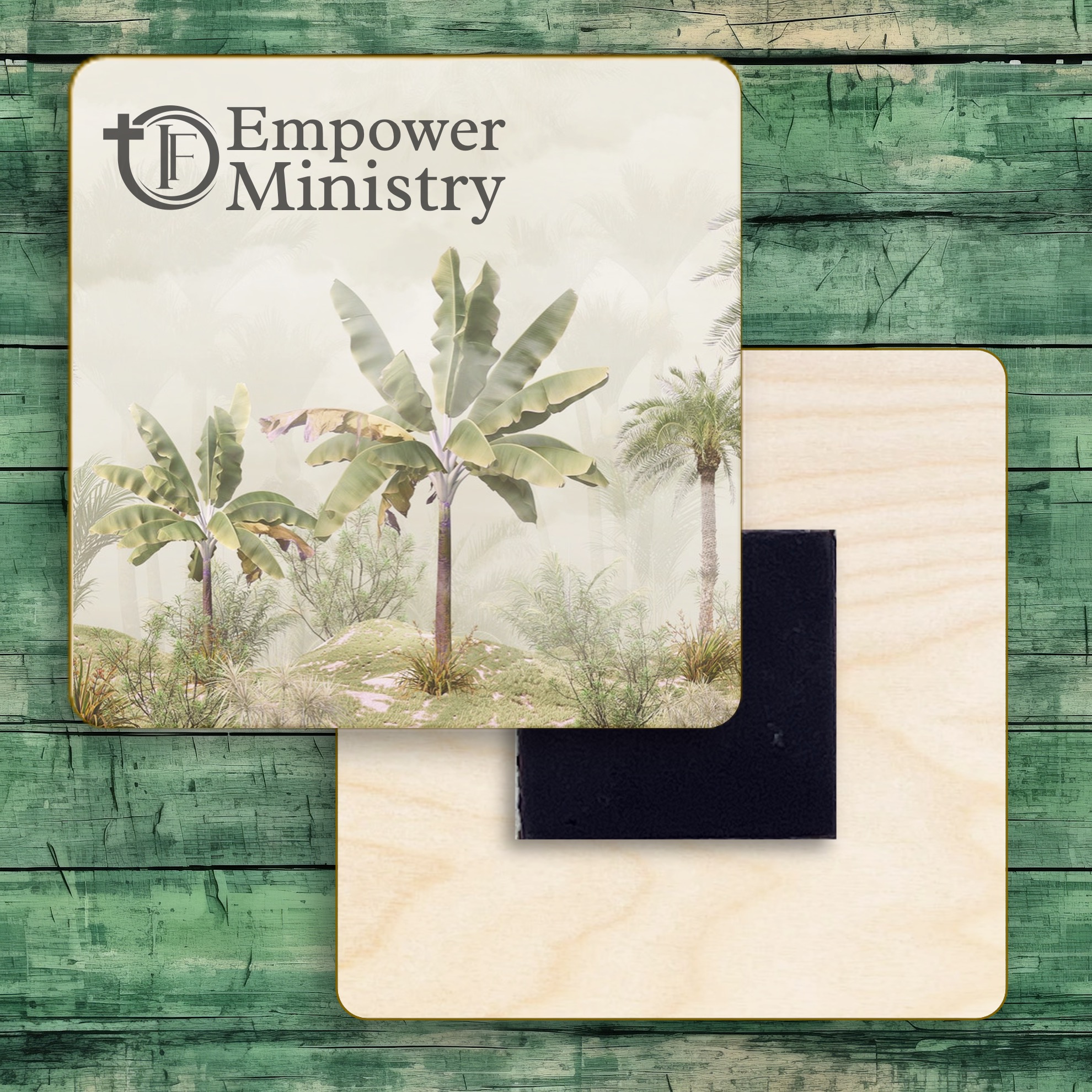 2" Square Wooden Magnet 14