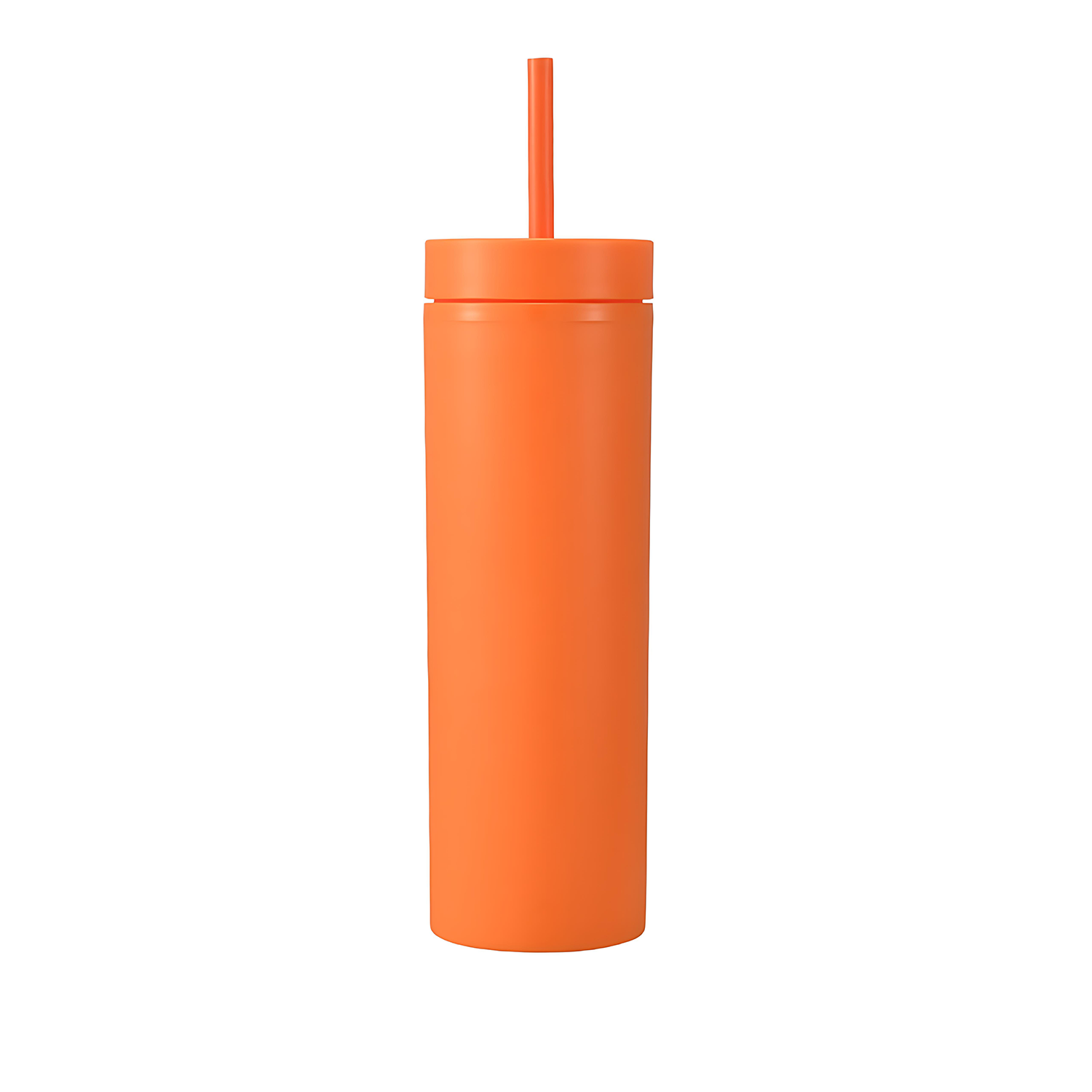 16oz Double-layer Plastic Sports Thermos Cup w/ Straw 4
