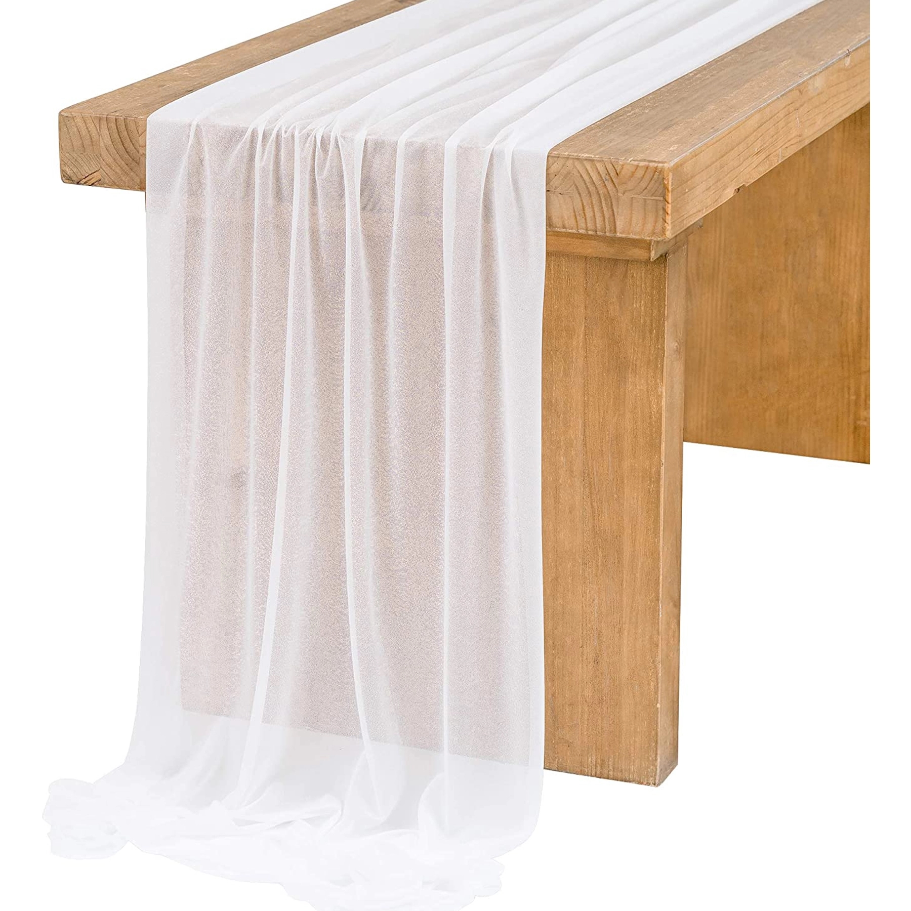 Dusty Rose Sheer Table Runner for Rustic Boho Wedding 8