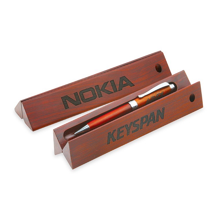 Bunker WoodTriangular Pen Box w/Pen Stand - Blank 2