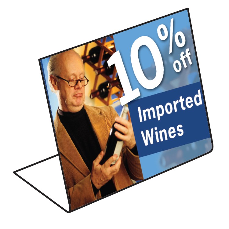 Slant Back Counter Sign w/ Square Corners