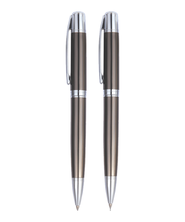 Union Printed - Heavy Metal Barrel Pen & Pencil Set in Box 3