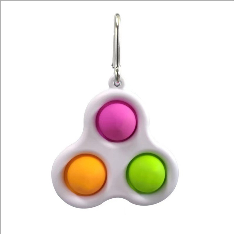 3PCS Bubbles Fidget Simple Dimple Toy w/Carabiner 7