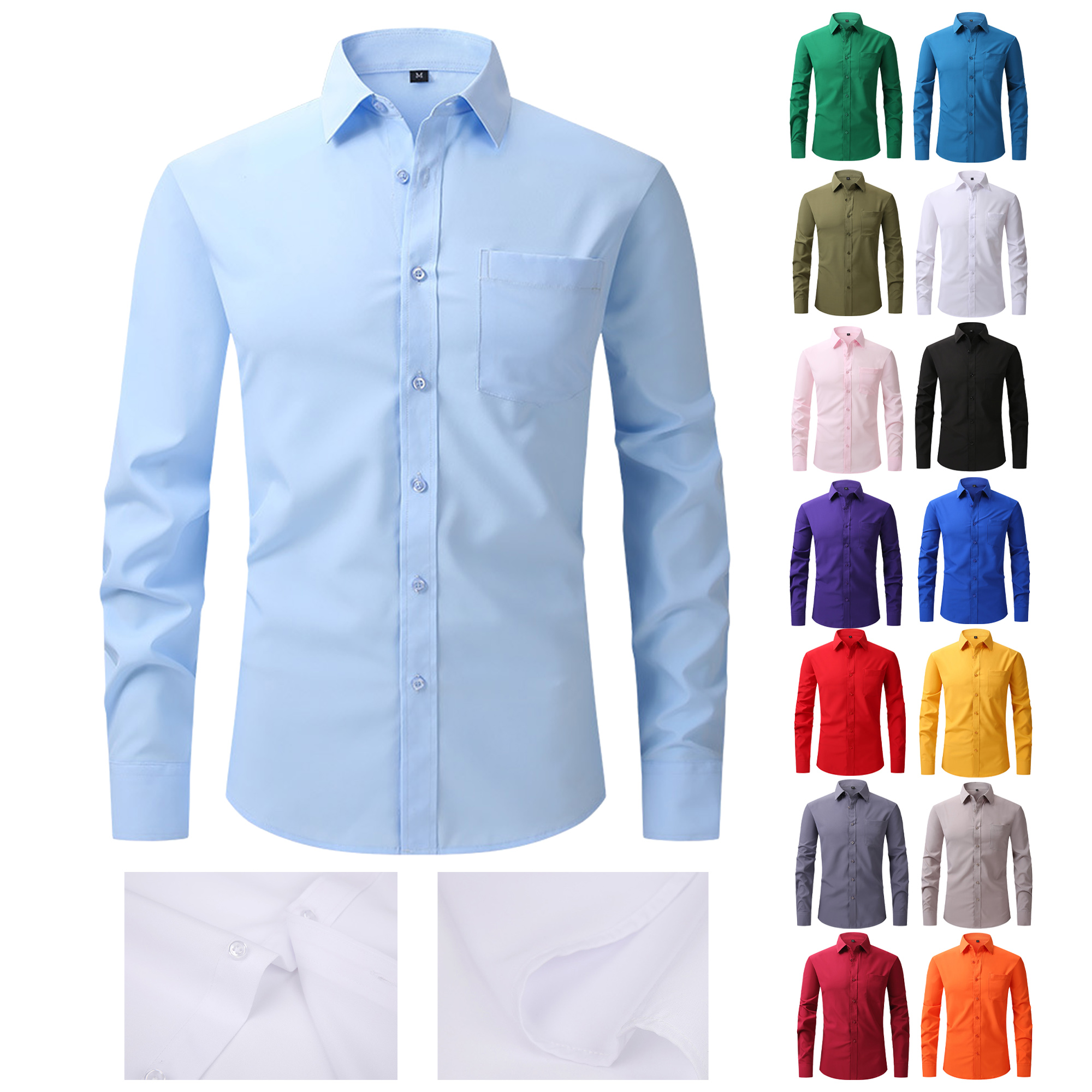 Men'S Business Casual Long-Sleeved Professional Shirt 2