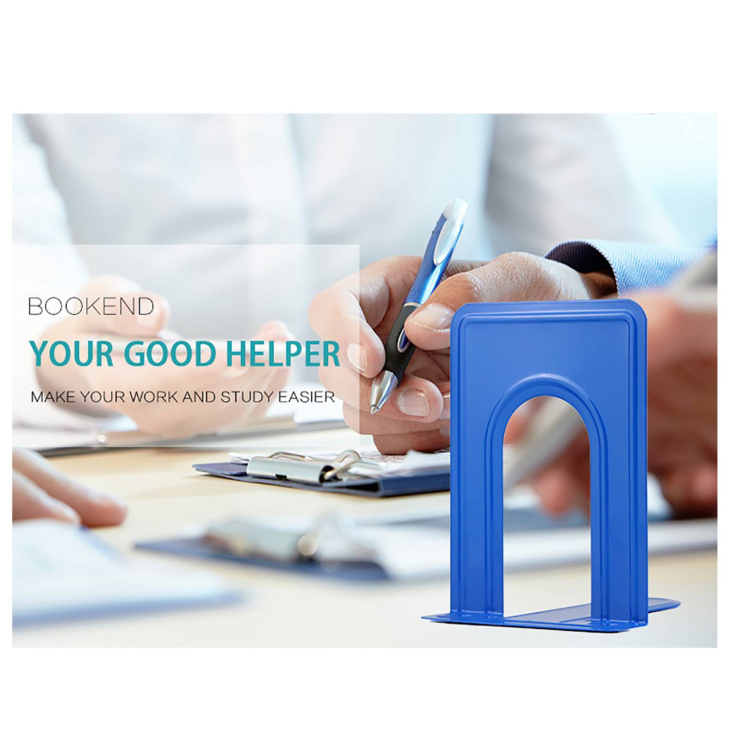 Thick Metal Desktop Bookend for Office School Use 16