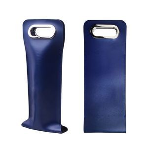 Elegant PU Leather Wine Bag With Metal Handles, custom tote bag with logo imprint 13