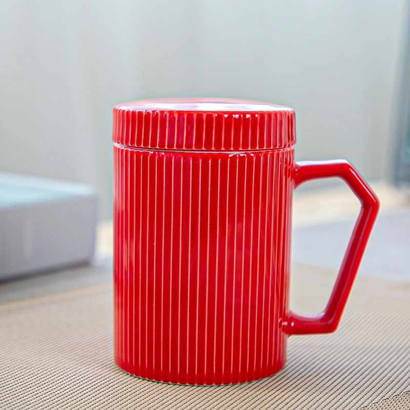 Custom 12 Oz Creative Striped Ceramic Mug 12