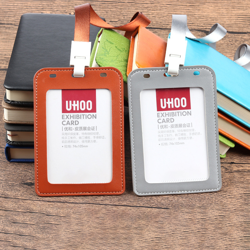 Leather ID Badge Holder with Lanyard 7