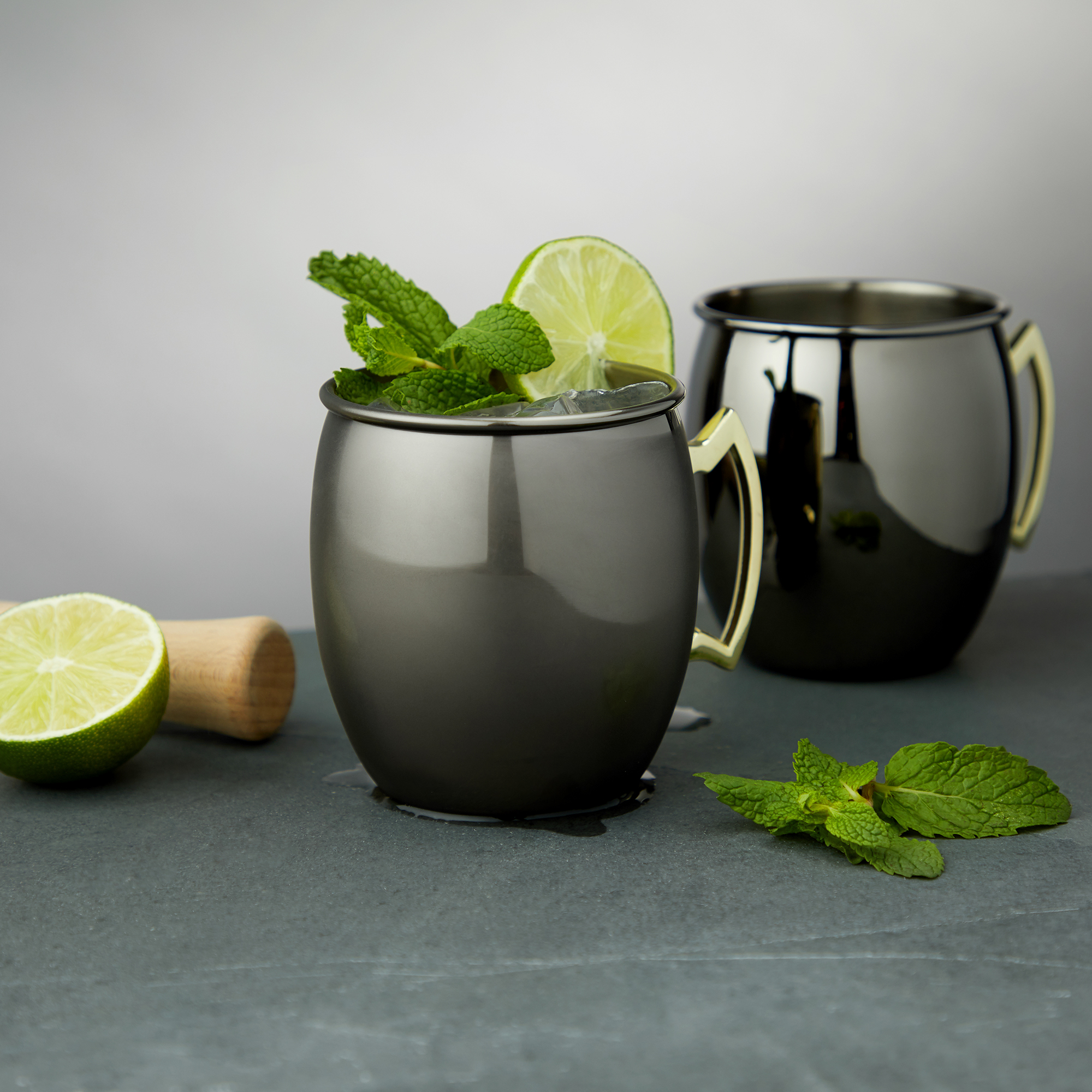 True® Black Moscow Mule Mug - Set of 2 5